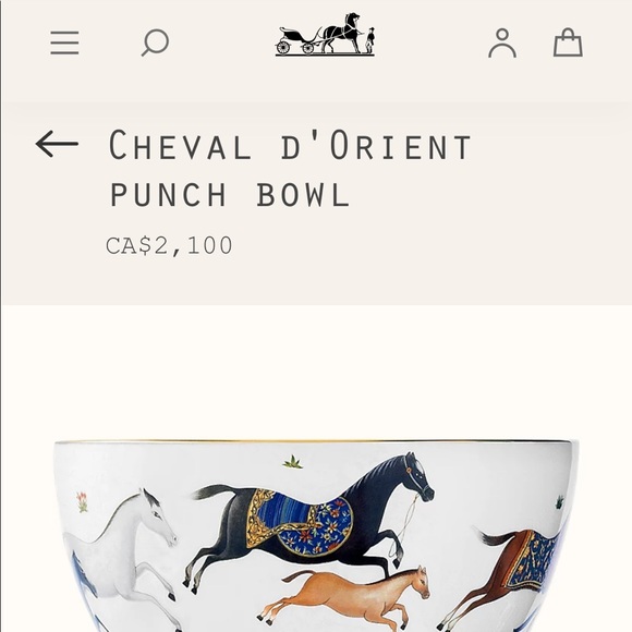 ✨HP✨HERMES NEW IN BOX PUNCH BOWL Cheval d’Orient Porcelain Horses Gold Heirloom - Picture 7 of 12